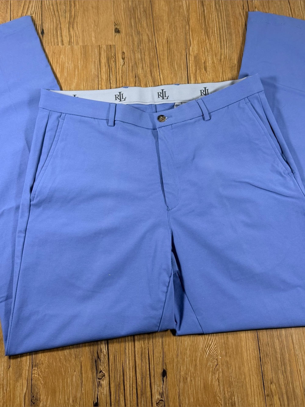 Lauren Ralph Lauren Mens Pants 34x32 Blue Stretch Flat Front Straight Leg